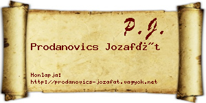 Prodanovics Jozafát névjegykártya